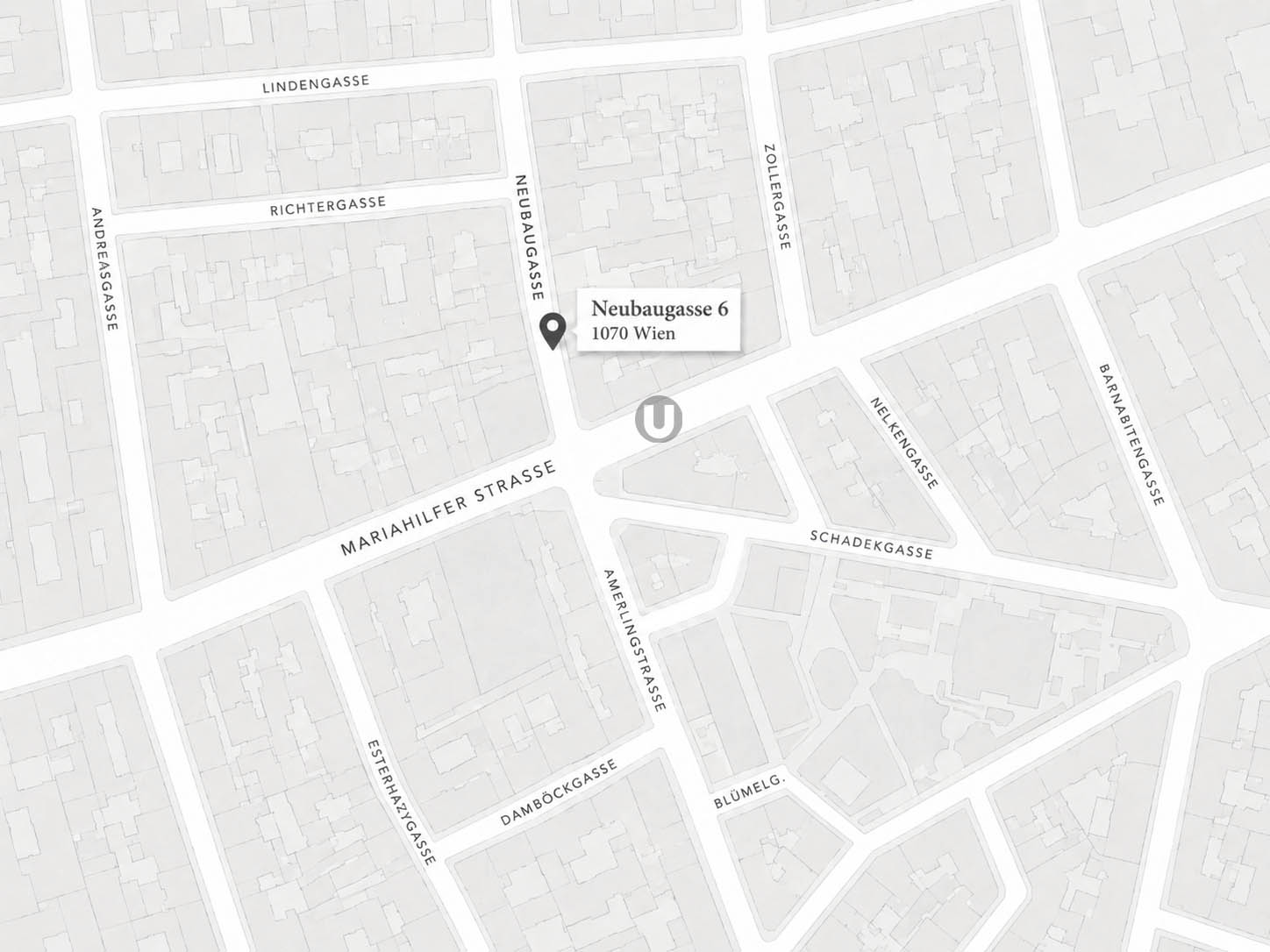 Lageplan – Büro GC Bauwerksbuch, Neubaugasse 6, 1070 Wien (zum Öffnen der Karte anklicken)